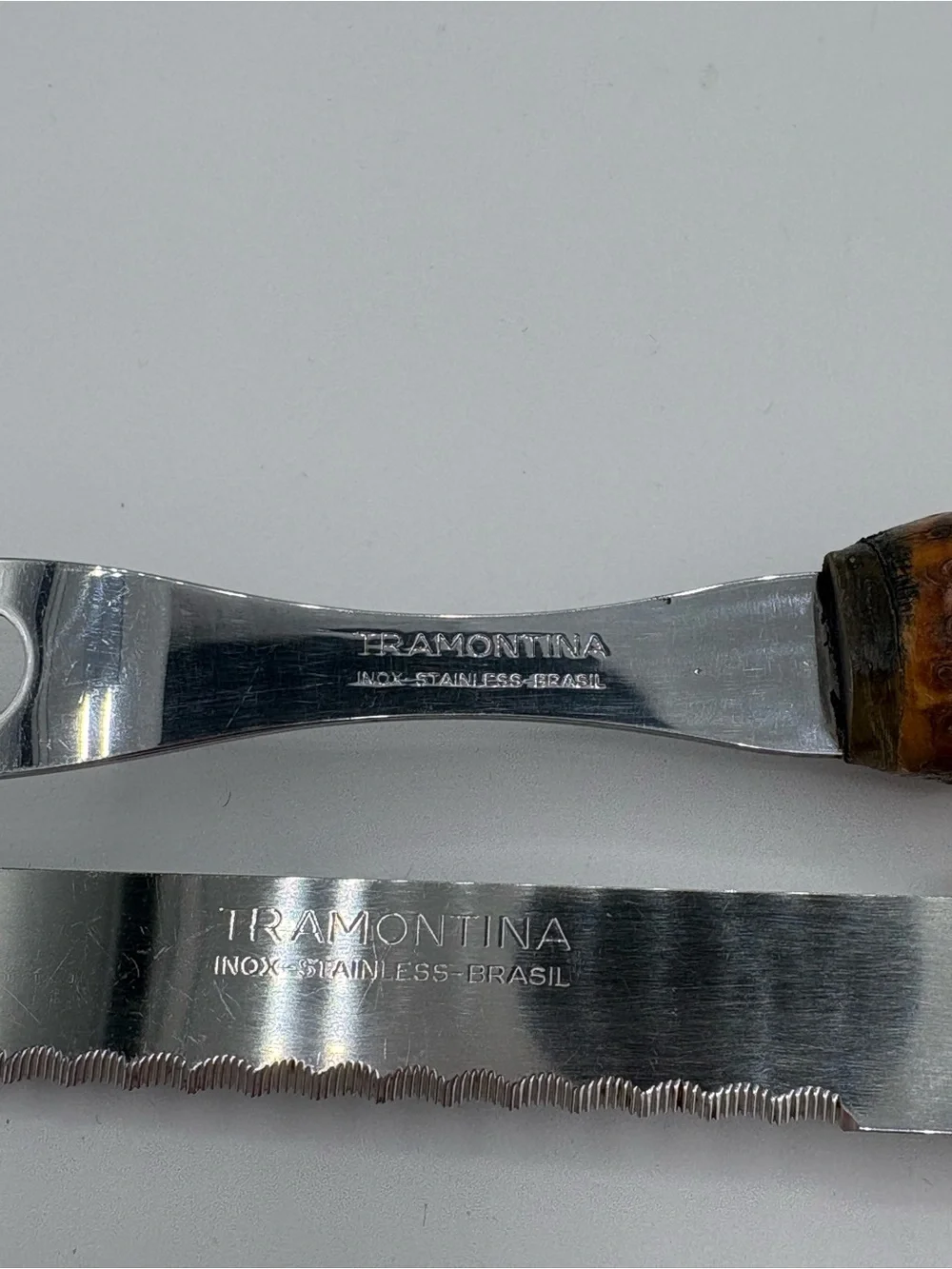 Vintage Bamboo Handle 6 Pc Kitchen Set Tramontina Inox Brasil Eberle